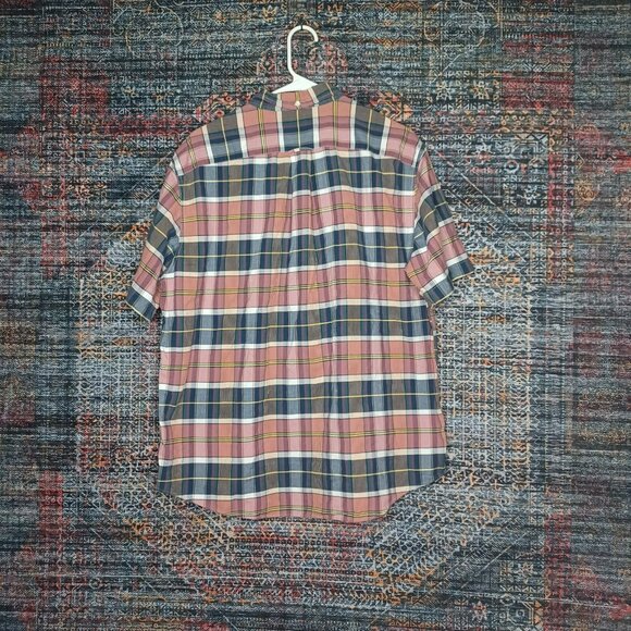 Vintage Ralph Lauren mens colorful striped plaid 1/4 button down shirt L EUC - Picture 2 of 3